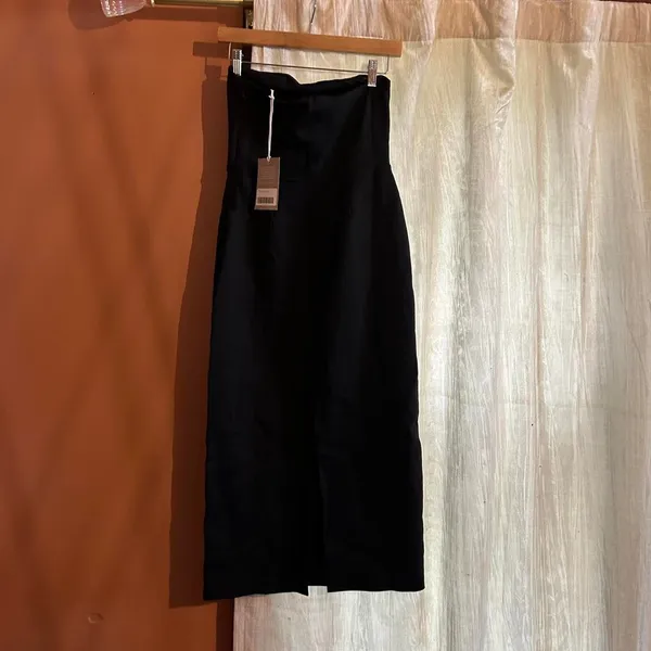 Everlane The Dream Strapless Dress Black Midi Organic Cotton Bodycon NWT Size XS - Image 5