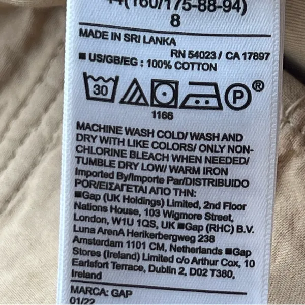 GAP Women's 6 Pocket Tan 100% Cotton Cargo Pants Double Belt-Size 4 - Image 10