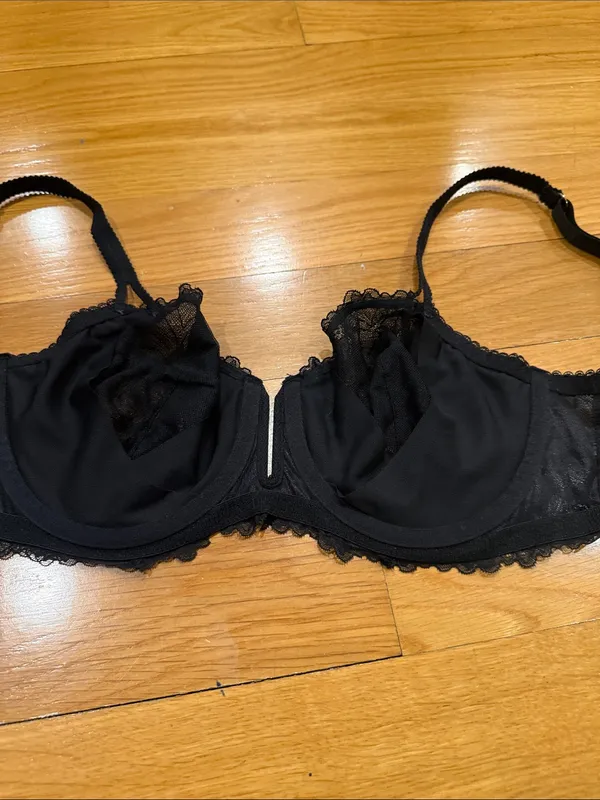 Auden black lace unlined balconette coverage underwire bra size 34D. - Image 5