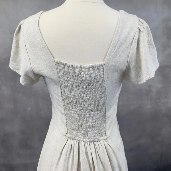 Abercrombie Fitch Mini‎ Dress Womens Small Smocked Cottage Coastal Clean Girl - Image 5