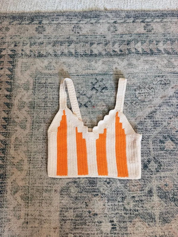 Sandro crochet orange cream crop tank top 0 - Image 4