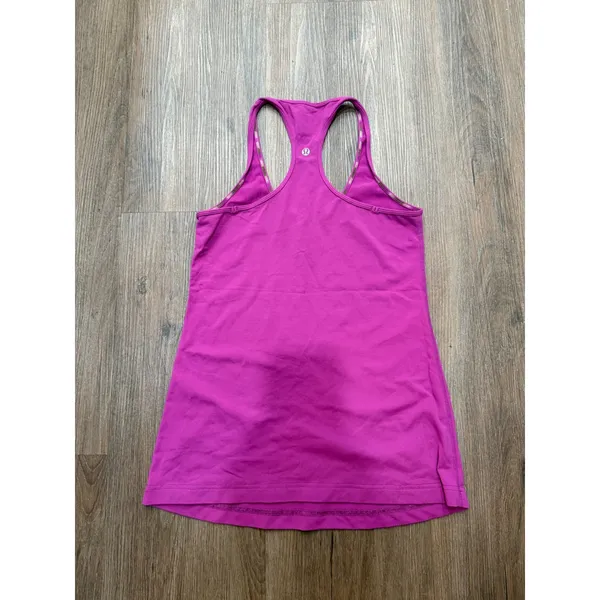 Lululemon Womens Magenta‎ Purple Racerback Yoga Tank Top Scoop Neck Size6 - Image 2