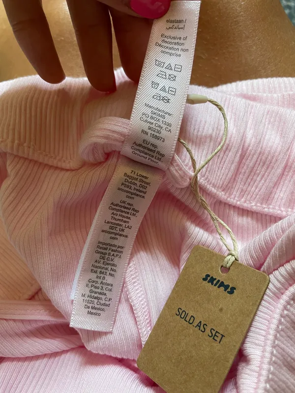 SKIMS Soft Lounge Ribbed Pink Drawstring Pajama Pants NWT Size XS - Image 6