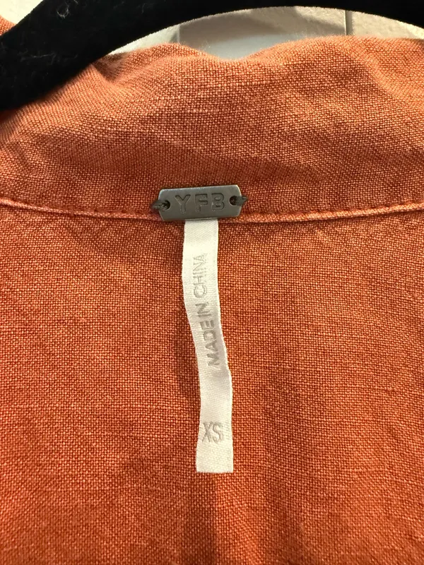 Young Fabulous & Broke Felix Raw Edge Short Sleeve Linen Romper - Image 4