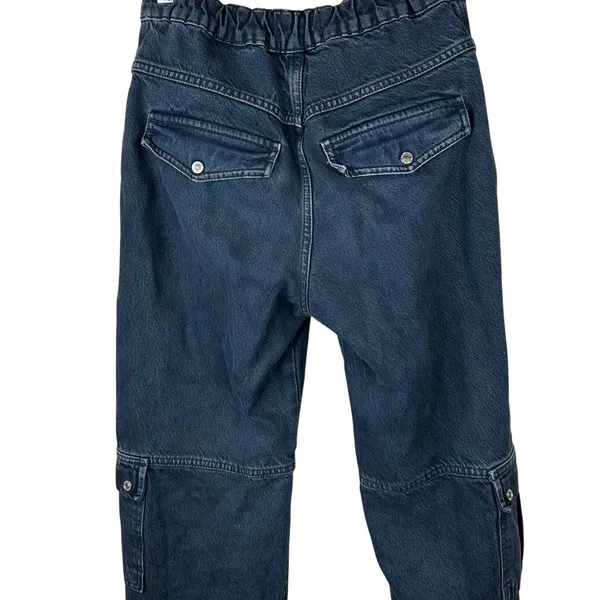 Free People We The Free Black Wash Marx Cargo Baggy Laid Back Denim Pants Jeans - Image 11