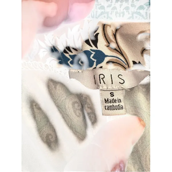 Iris Blue Multi Paisley Floral Bell Bottom Leggings Women Sz S - Image 3