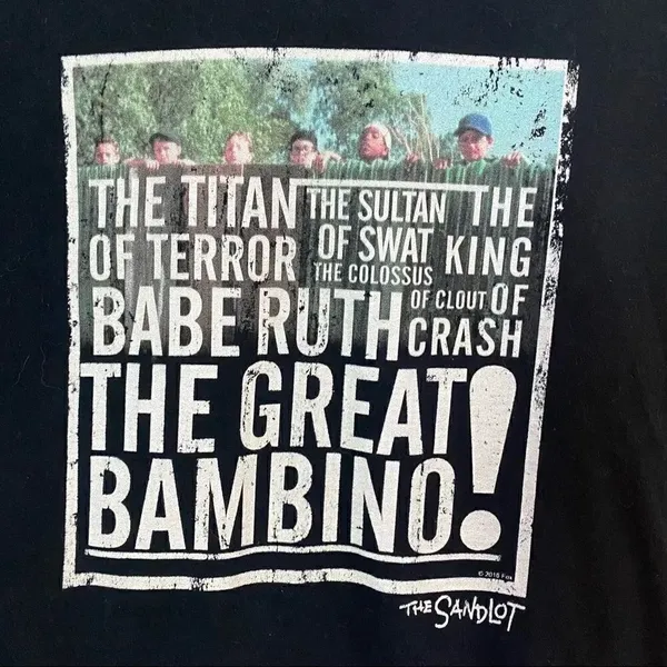 The Sandlot The Great Bambino Women's V-Neck T-Shirt Size Medium - Image 3