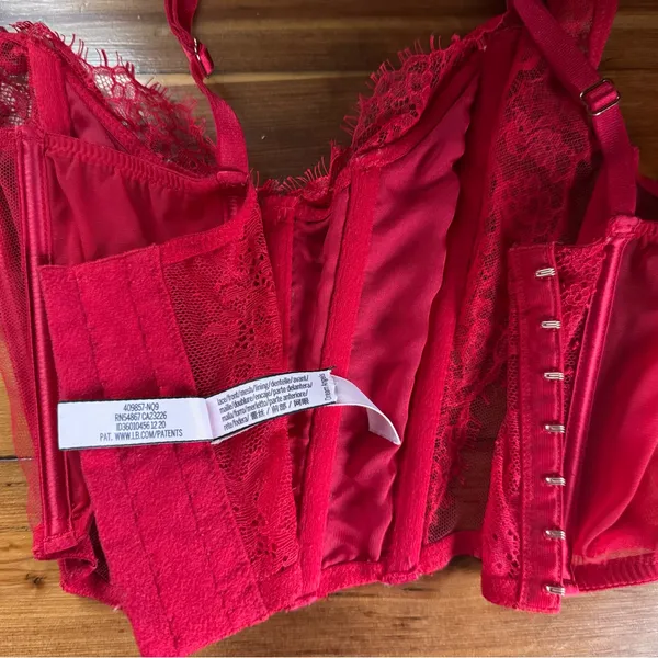 Victoria’s Secret Dream Angels Lace Corset Top Red XS - Image 8