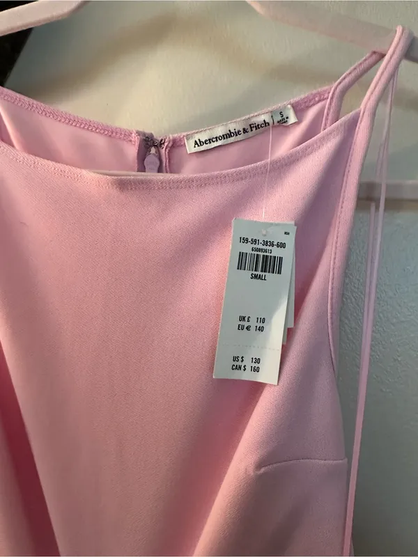 NWT Abercrombie & Fitch boatneck side cutout pink midi dress - Image 2