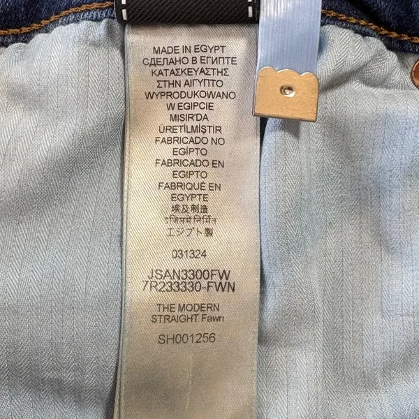 7 For All Mankind The Modern Straight‎ Jeans Women 31x25 Raw Hem Cropped (cut) - Image 12