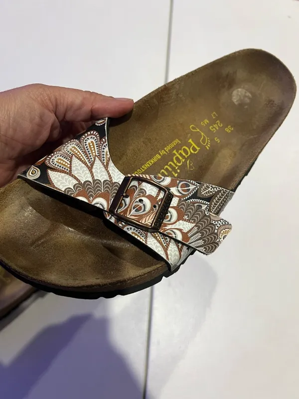 Papillio by Birkenstock Madrid sandals with a peacock brown patterned strap 7 - Image 3
