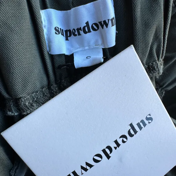Superdown Army Green Cargo Pants Small Baggy Wide Leg Jogger Revolve $82 NEW - Image 9