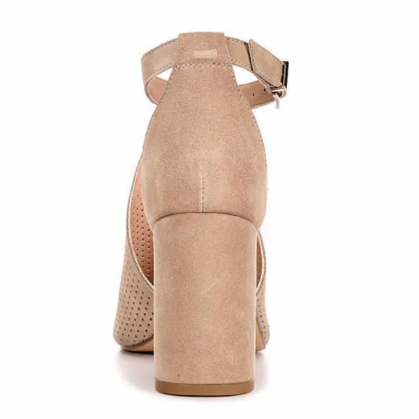 NEW Reda Taupe Suede Sandal Open Toe Ankle Strap SZ-9 - Image 5