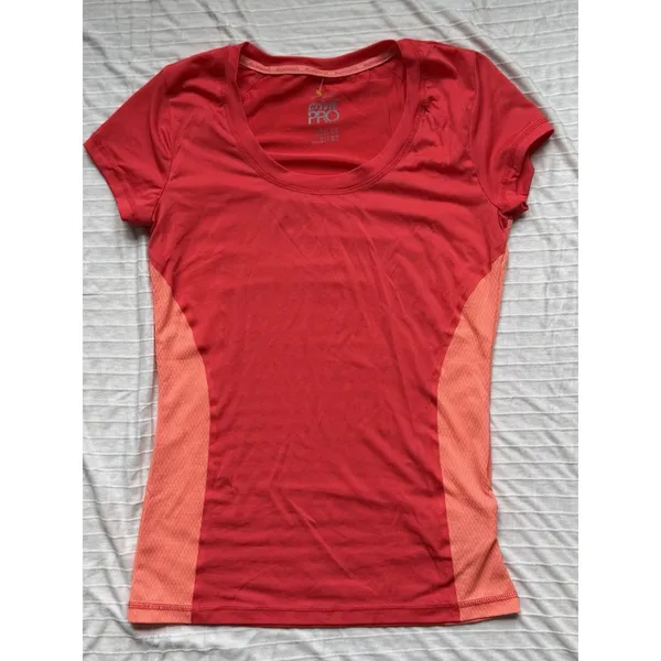 Crivit PRO Women’s Running T-Shirt S Red/Orange Colorblock Breathable Slim Fit - Image 3