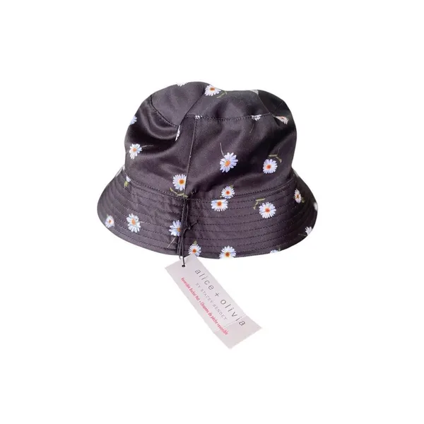 Alice + Olivia Daisy Print Reversible Bucket Hat Black / White One Size - Image 7