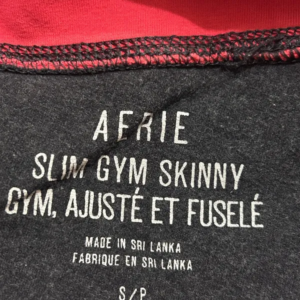 Aerie Slim Gym Skinnie gray pink fold over leggings workout yoga woman’s small - Image 4