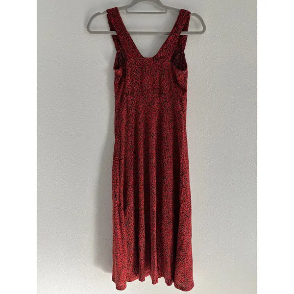 Vintage Midi Dress Womens 6 Black Red Sweetheart Romantic 90s Cocktail Party‎ - Image 2
