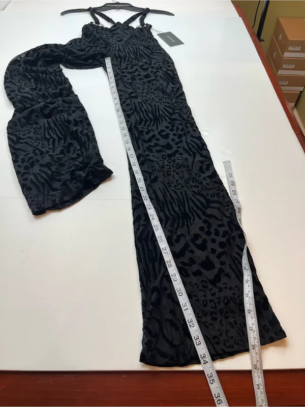 Outcast Jana Pants Black Animal Print Stretch‎ Womens Size Small Low Rise NEW - Image 9