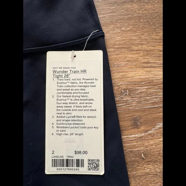 Lululemon Wunder Train High Rise 28” True Navy Size 2 NWT - Image 4