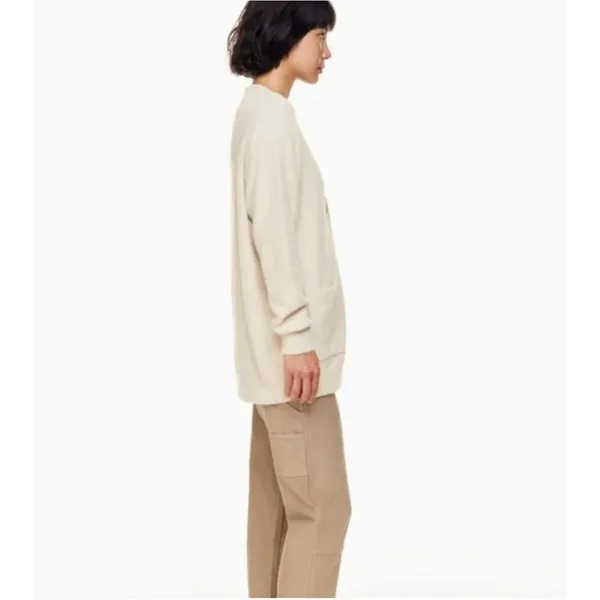 Aritzia Wilfred Free Hush Knit Oversized‎ Cardigan Size XS Cream Off White - Image 4