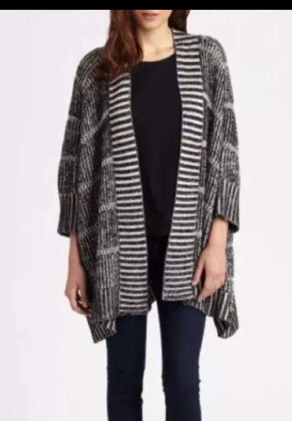 Alice + Olivia Wool Blend Nera Rib Knit Box Cardigan Size S - Image 11