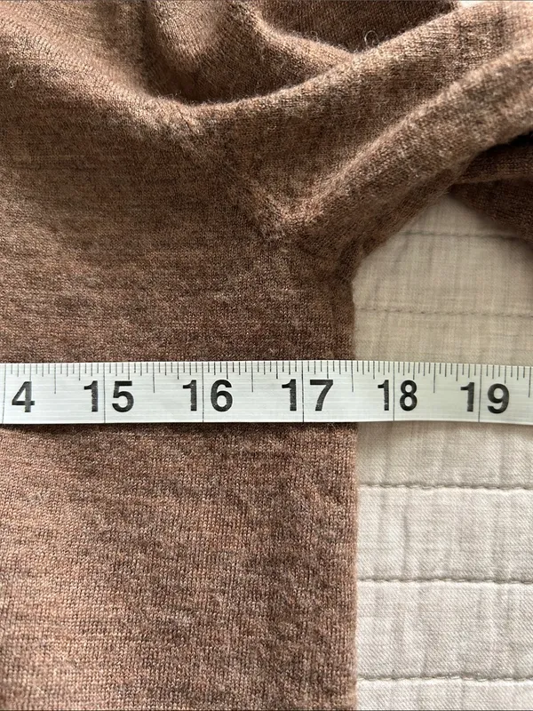 Lello Vtg brown turtleneck 100% wool base layer light sweater med - Image 5