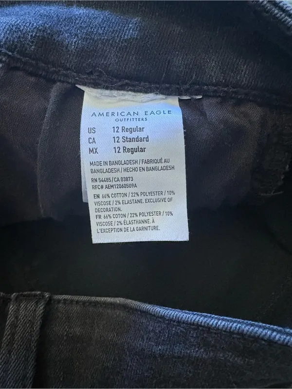 American Eagle Next Level Stretch Jegging Black Womens Size 12 Mid Rise - Image 9