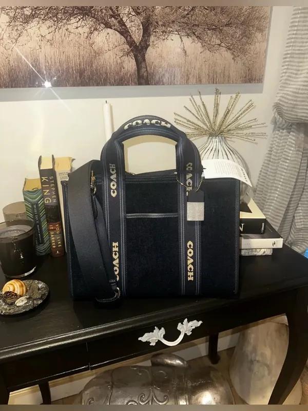 NIB + NWT Coach Smith Tote Bag In Gold/Dark Denim Gold Multi $428 MSRP - Image 15