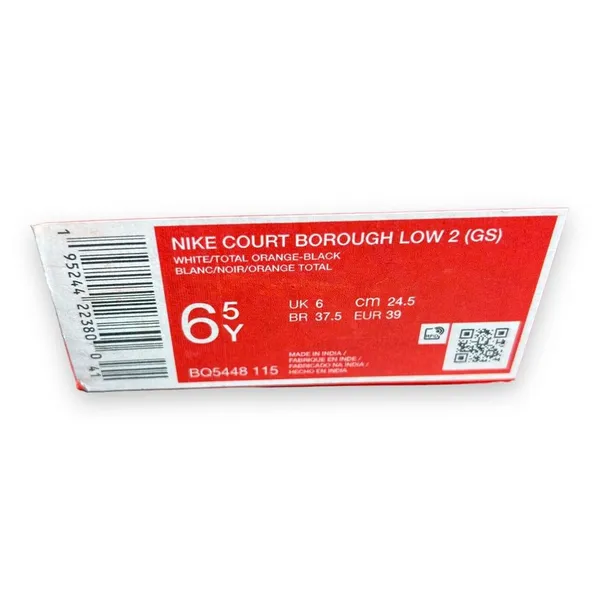 Nike Court Borough Low 2 (GS) BQ5448-115 Size 6.5Y/8 Women White/Black‎ Sneaker - Image 9