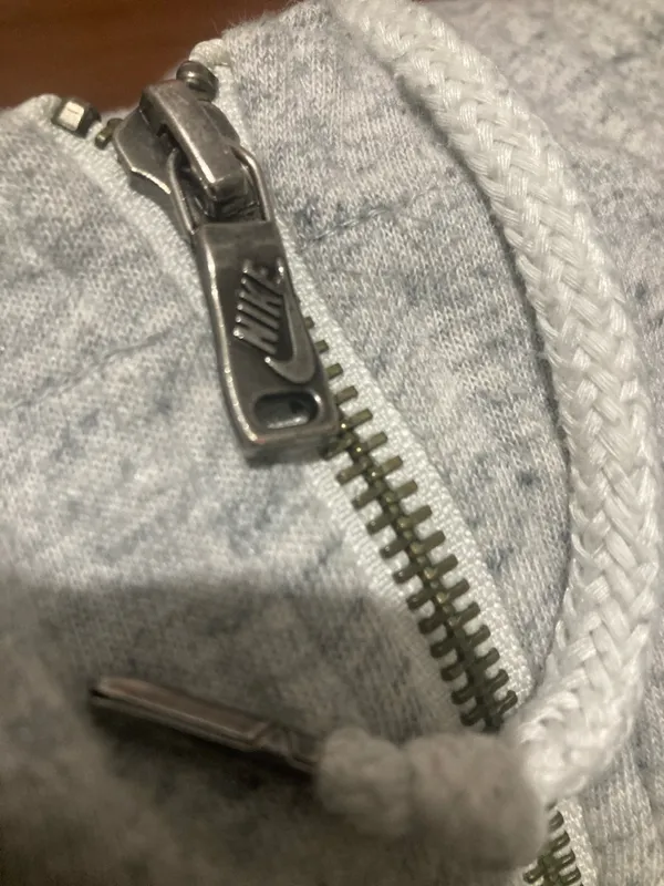 Nike Heather Gray Full-Zip Hooded Sweatshirt - Image 4