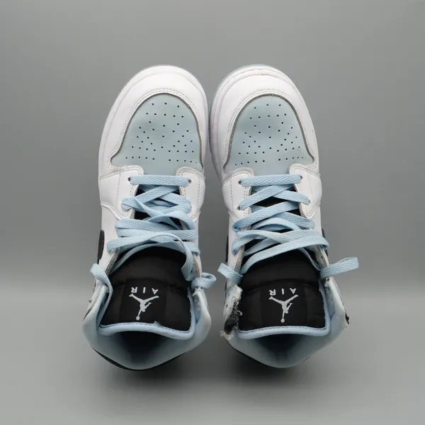 Jordan 1 Mid SE GS Ice Blue Black White DV1337-104 5.5Y Women 7 Sneaker - Image 6