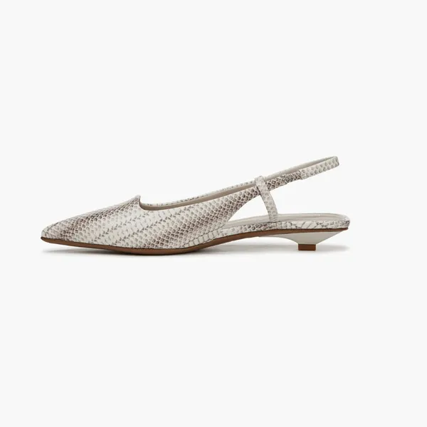 NEW FRANCO SARTO Palmira Slingback Pointed Toe Pump Color: Grey Snake Print - Image 10