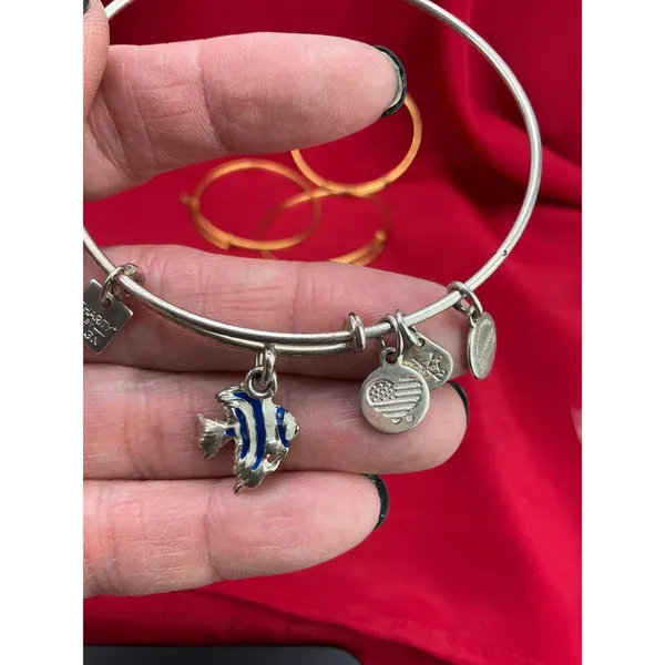 Alex and Ani Bangle Bracelet Lot 6pc‎ Nautical Lobster Fish Anchor Gold Silver - Image 5
