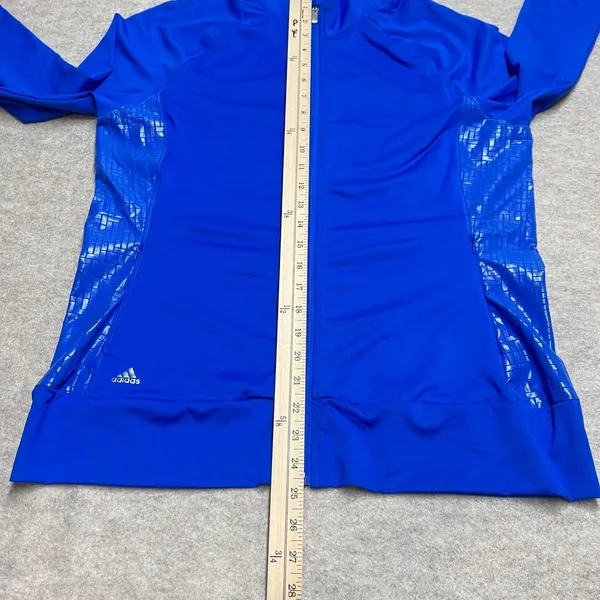Adidas‎ Golf Rangewear Full Zip Jacket Womens Sz L Blue Mock Neck Activewear New - Image 6