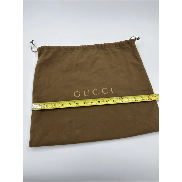 Authentic Gucci Drawstring Handbag Dust Bag Brown  17 X 14 - Image 4