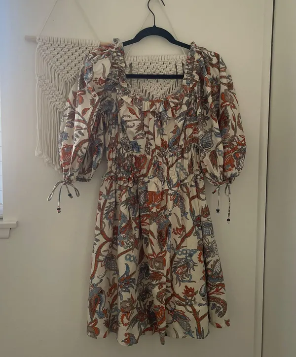 House of Harlow Paisley Print Puff Sleeve Mini Dress - Image 3