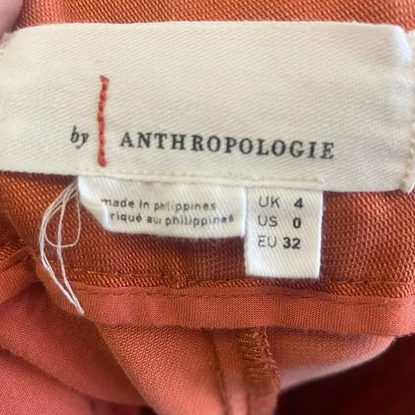Anthropologie Orange Preppy Career Coastal High Rise Wide Leg Trousers 0 - Image 8