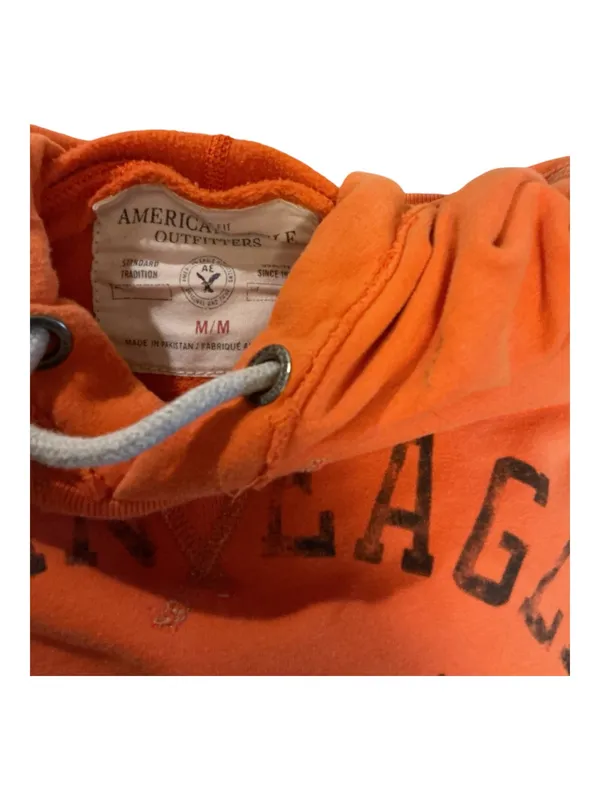 Vintage American Eagle Outfitters Orange Graphic Hoodie Men's Size M - Image 3