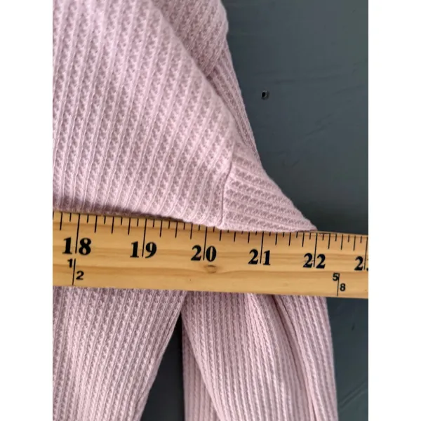 Universal Threads Women Pink Waffle Knit Bell Sleeve Thermal Top M 100 Cotton - Image 5