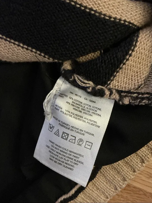 Anthropologie Moth Tan & Black Striped Cardigan Sweater Size Small - Image 7