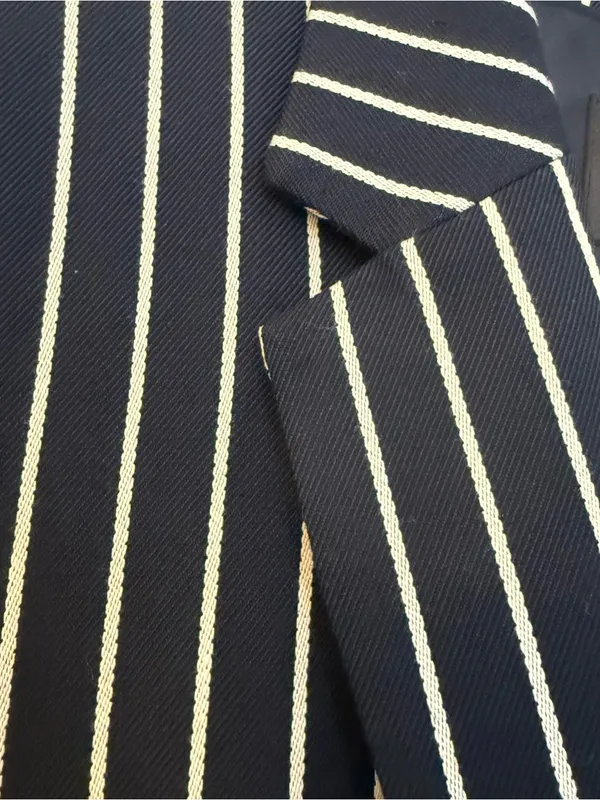 Banana Republic Black Blazer with White Pinstripes - Image 3