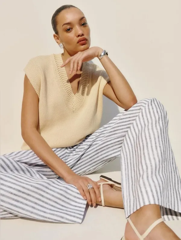 Reformation Carter Linen Mid Rise Pant - Image 9