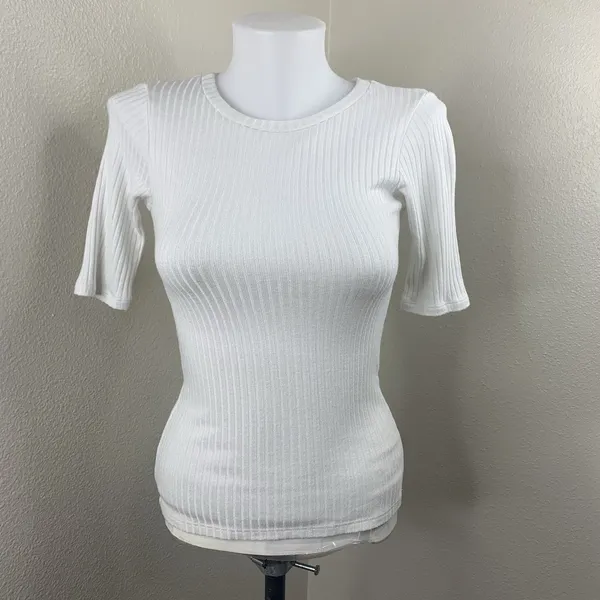 Reformation Jeans White-ish Ribbed Tencel Top Sz XS Shirt - Image 2