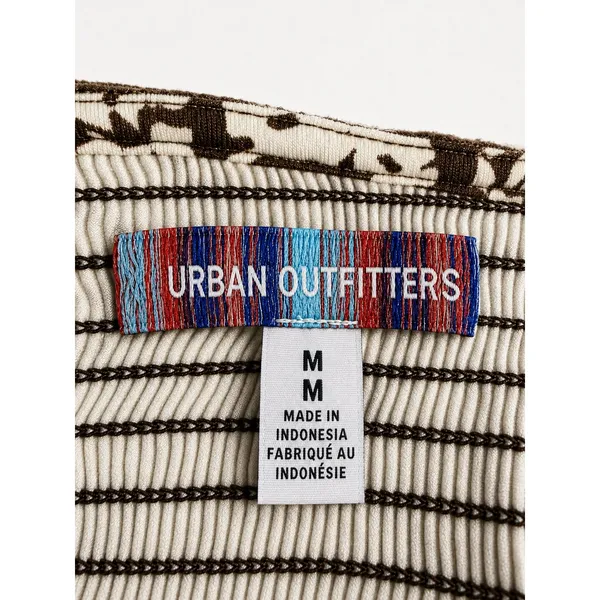 Urban Outfitters UO Georgina Smocked Knit Floral Mini Dress Brown Medium M - Image 4