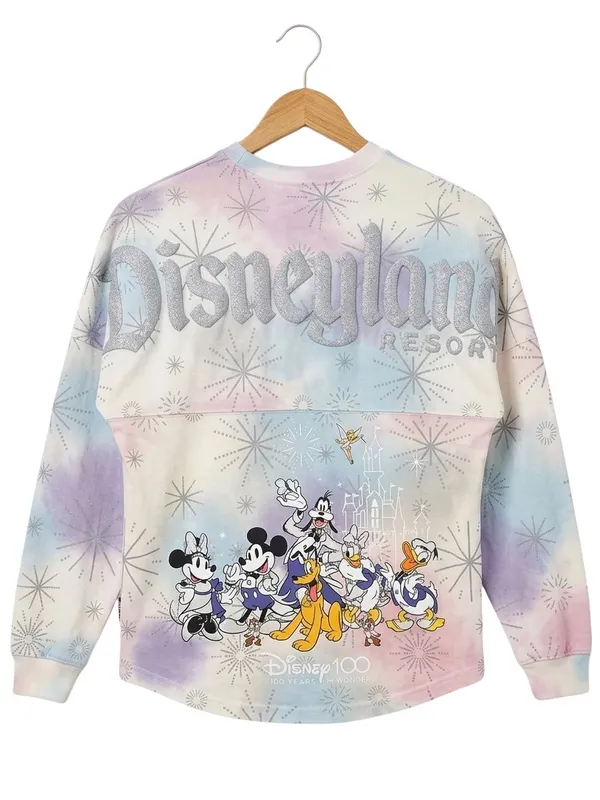 Mickey & Friends 100 yr Anniversary Pastel tie dye Disneyland spirit jersey XS - Image 2