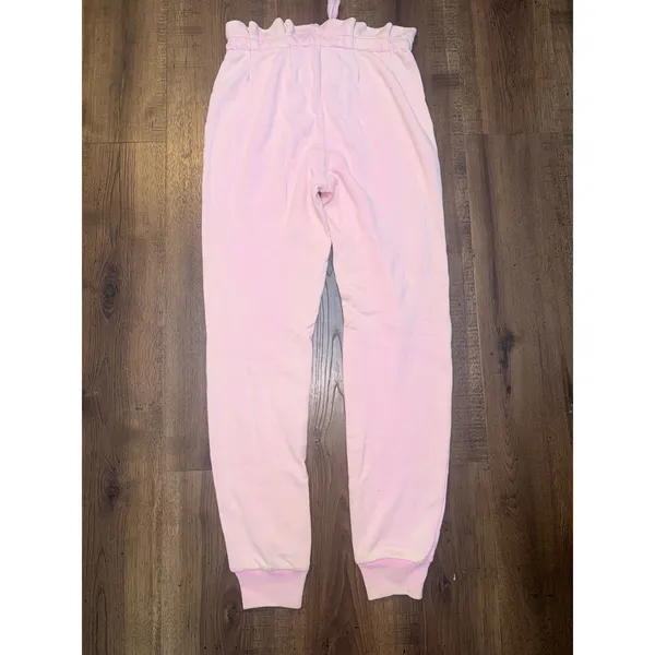 Something Navy Meghan Paperbag Sweatpants Joggers Pink High Waist Small - Image 2