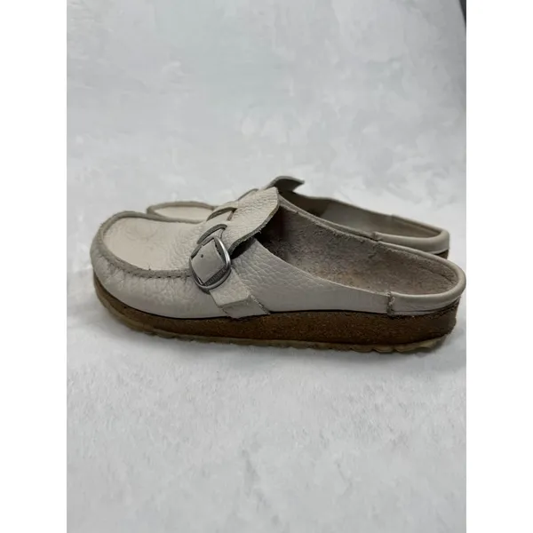 Birkenstock Leather Clogs Mules Buckle Slides‎ Neutral Size 40 US 9 - Image 9