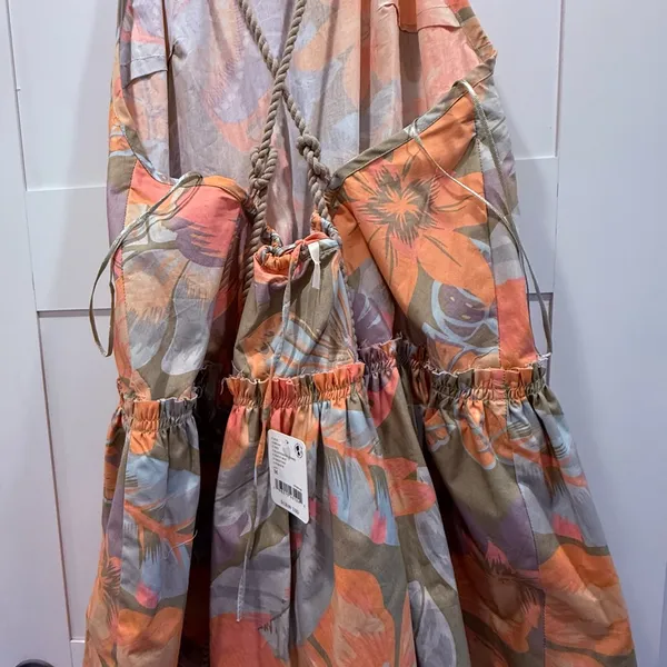 Free People Desert Island Mini Dress in Rainforest Combo size Medium, NWT - Image 7
