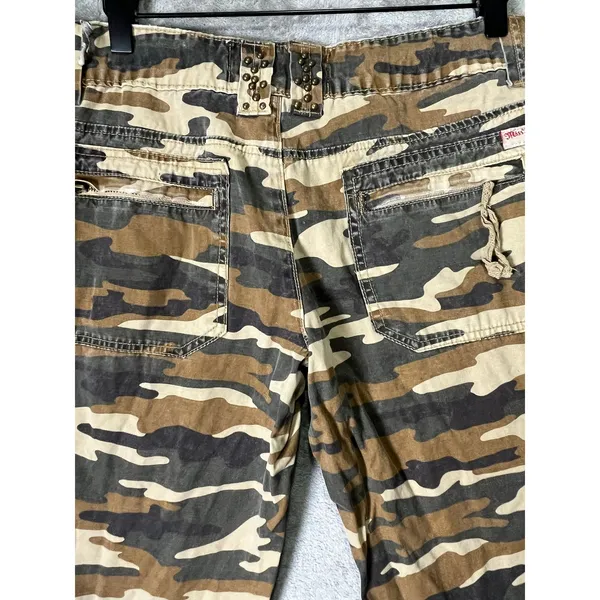 Vintage Y2k Miss Me Camouflage Cargo Pocket Drawstring Ankle Utility Pants Large - Image 4