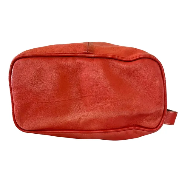 Vintage L.J. Simone Red Leather Glam Studded Belt Crossbody Hobo Bucket Bag - Image 6